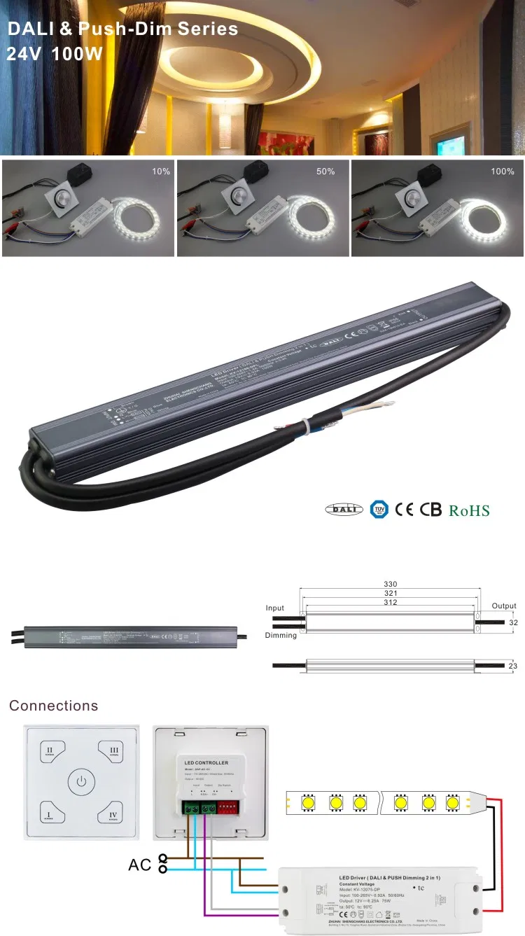 150 Linear Dali Driver Dali Push 12V DC Rain Proof LED Driver Transformer