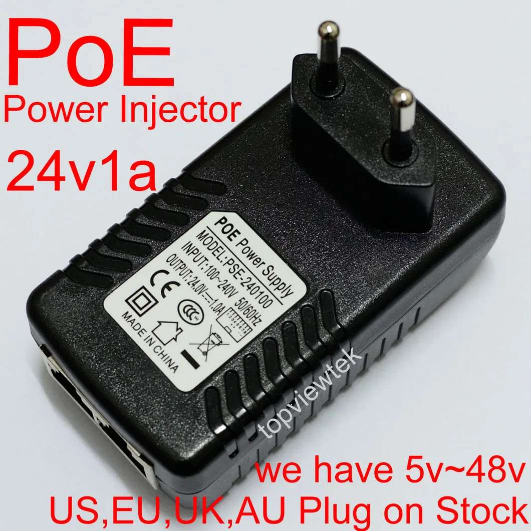 24W Poe Power Adapter 12V, 24V, 48V