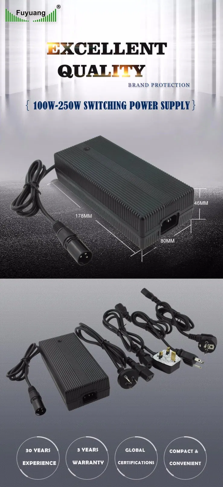 5V 9V 12V 24V 36V 1A 2A 3A 24W 36W Wall Mount Charger/AC DC Power Adapter with ETL Ce FCC RoHS SAA Certification (FY2102000)