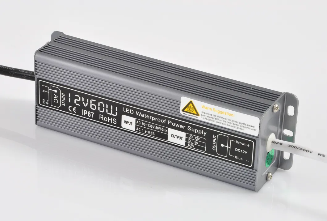 AC100-240V to DC 12V 5A 60W 100W 120W 150W 200W Waterproof Switching Power Supply for LED Module/Strip Lights