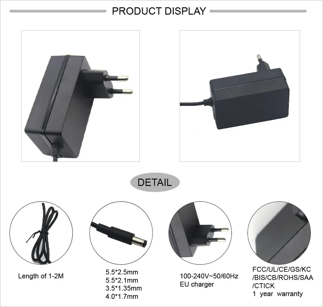 Approved 12V 2A 24W Power Supply Plug Power Adapters Laptop Multifunction Charger AC DC Adapter with Ukca CE ERP RoHS 3c UL FCC Kc Bis PSE SAA