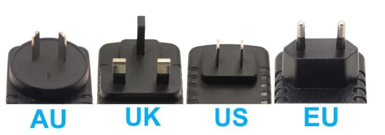 Changeable Plugs 12V 2A Power Adapter wall charger 24W