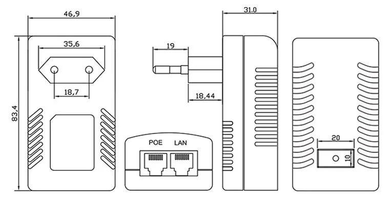 EU Us UK Au Plug Power Supply 24V 1A 24W Poe Adaptor Power Supply