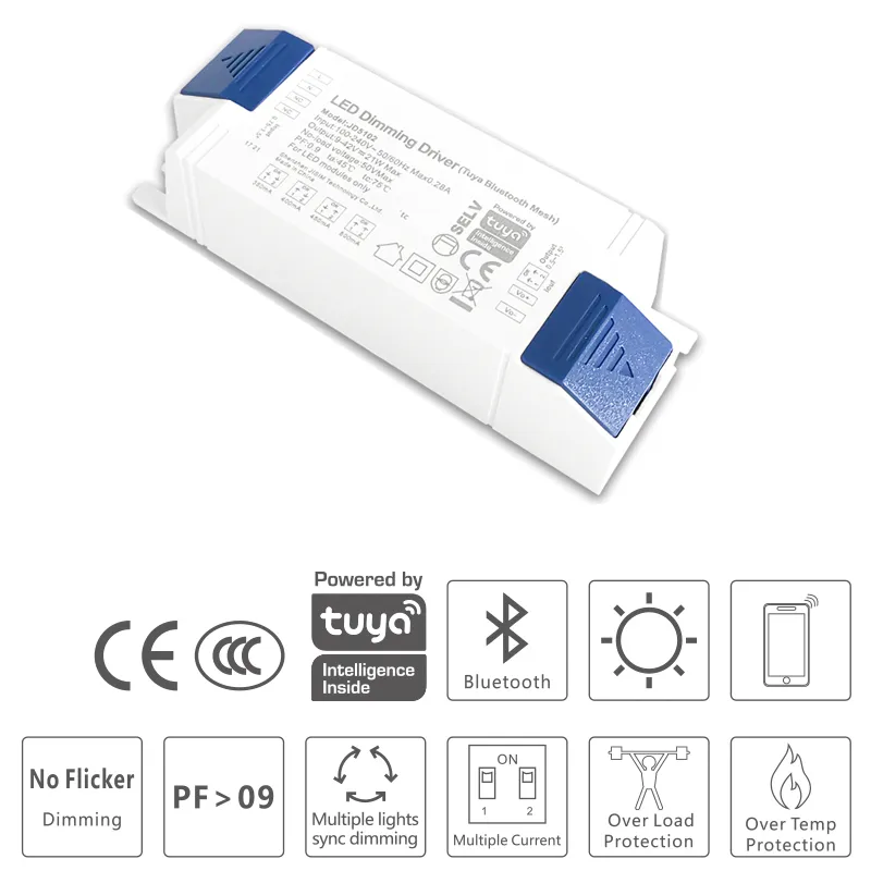 Free Shipping 150mA 200mA 250mA 300mA 3W-12W Smart LED Light Regulator Tuya Smart Zigbee Dimmable Power Supply with Google Alexa