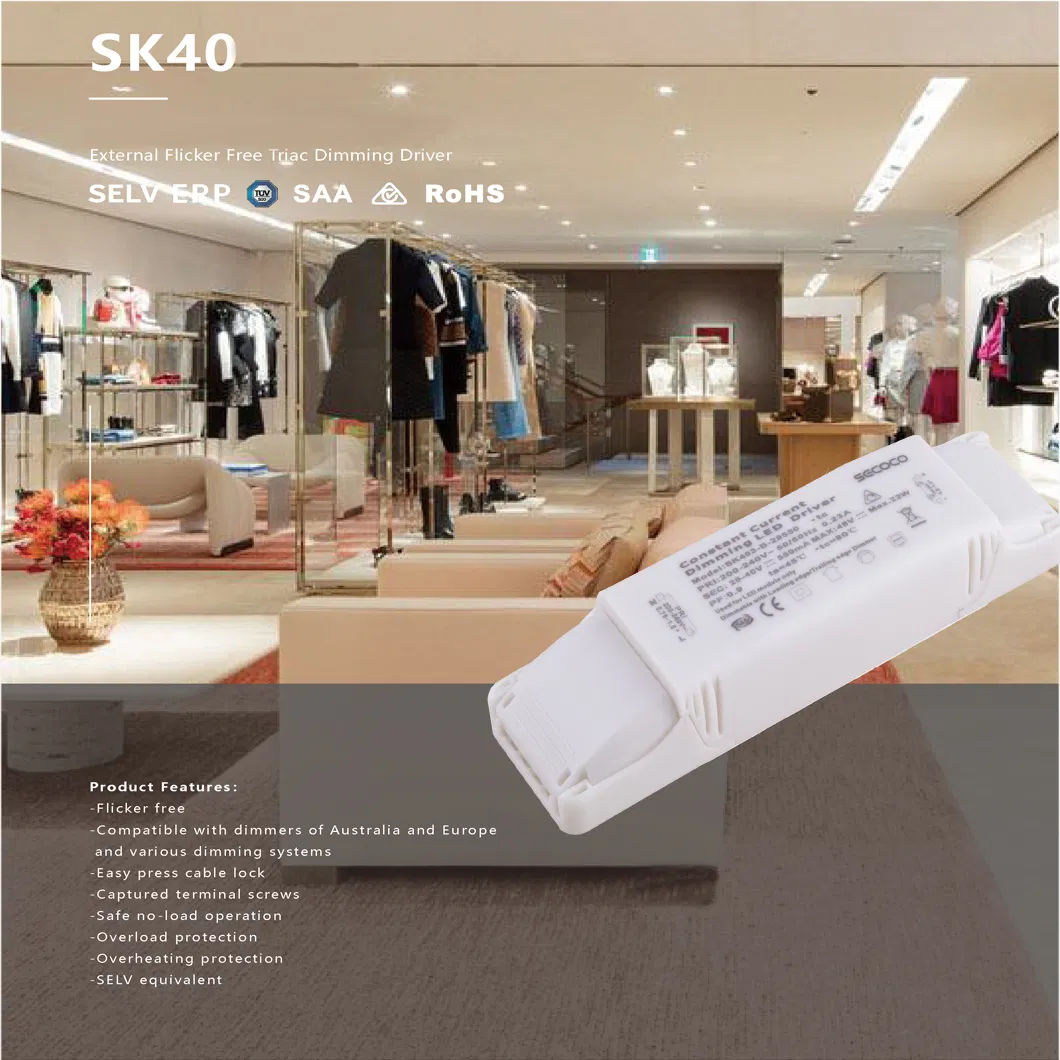 High PF Flicker Free External Triac Dimming Driver Power 8W-14W LED Dimming Driver for LED Module IP20