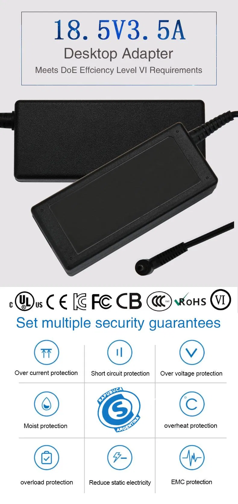 Hot-Selling Laptop Adapter Charger 19V/2.31A 7.4*5.0mm for HP