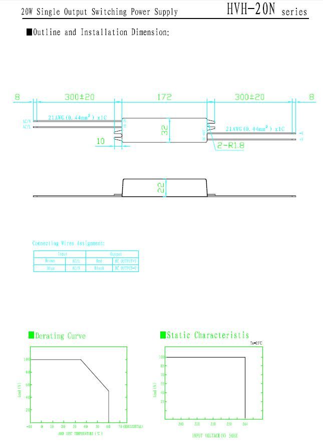 Hvh-20n Single Output Waterproof Power Supply