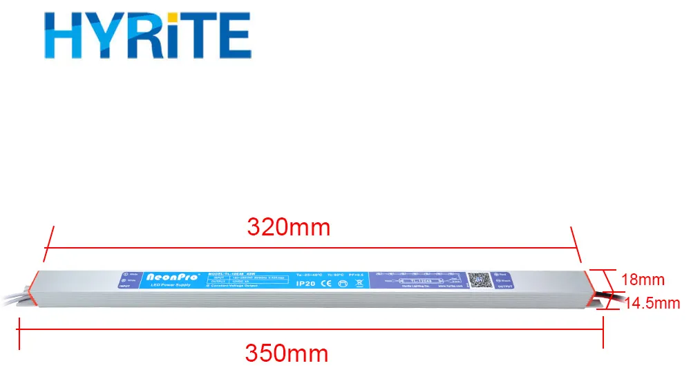 IP20 12V 24V 48W LED Slimline Driver Use for Narrow Space