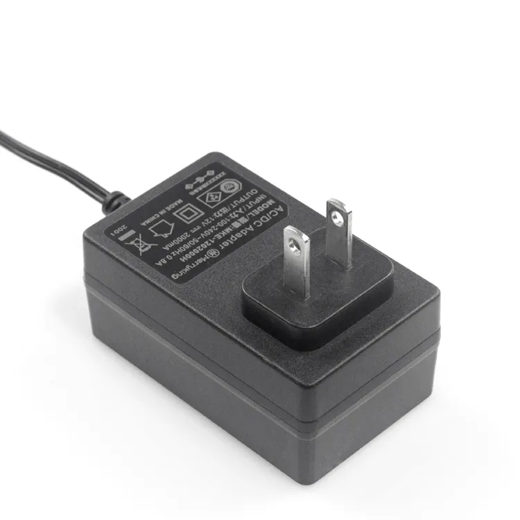 Kc CE FCC PSE UL 12V 2A 24W Power Supply AC DC Japan Plug Universal Charger Wallmount Power Adapter with DC Cable