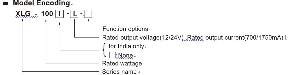 Meanwell 100W Constant Power Mode LED Driver Xlg-100