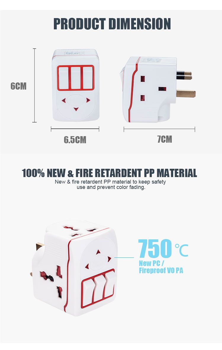 Mobile Phone OEM, ODM 1PC/Blister Card, 120 PCS/CTN CE Approval Adaptor Plug