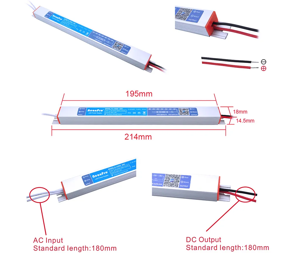 Slimline Size IP20 12V 20W LED Driver for Channel Letter