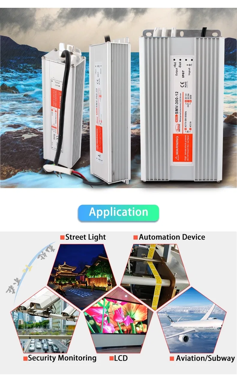 Smun 100W 48V Outdoor Waterproof LED Driver for LED Strip