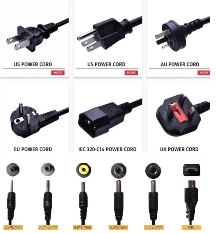 TUV Ce CB SAA C-Tick IEC Approved Laptop 24V2.5A 60W LED AC DC Switching Power Charger