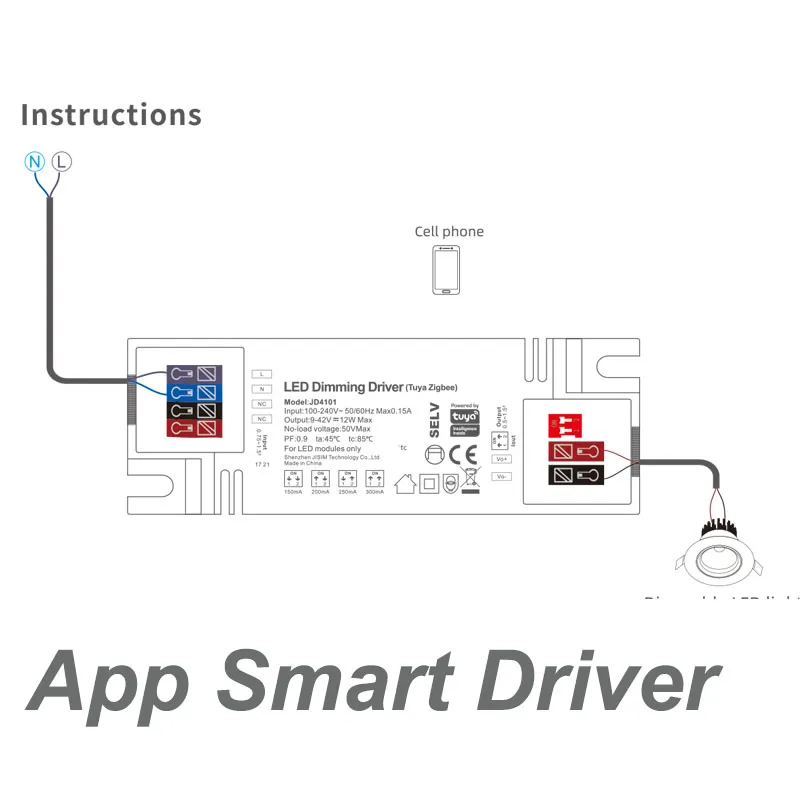 Tuya Smart Alexa Google Remote Controlled LED Driver Adapter