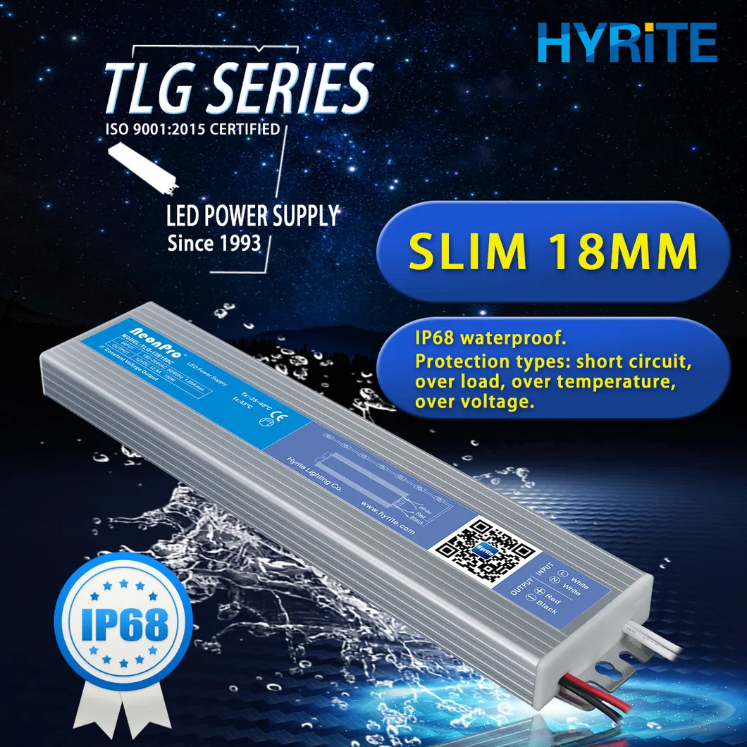 Ultra Slim Size Waterproof IP68 12V 150W LED Power Supply